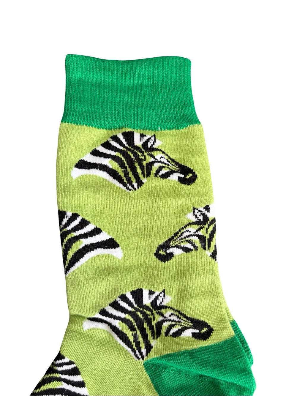 Green Zebra Novelty Socks Womens Size 8-12 - Picture 3 of 4